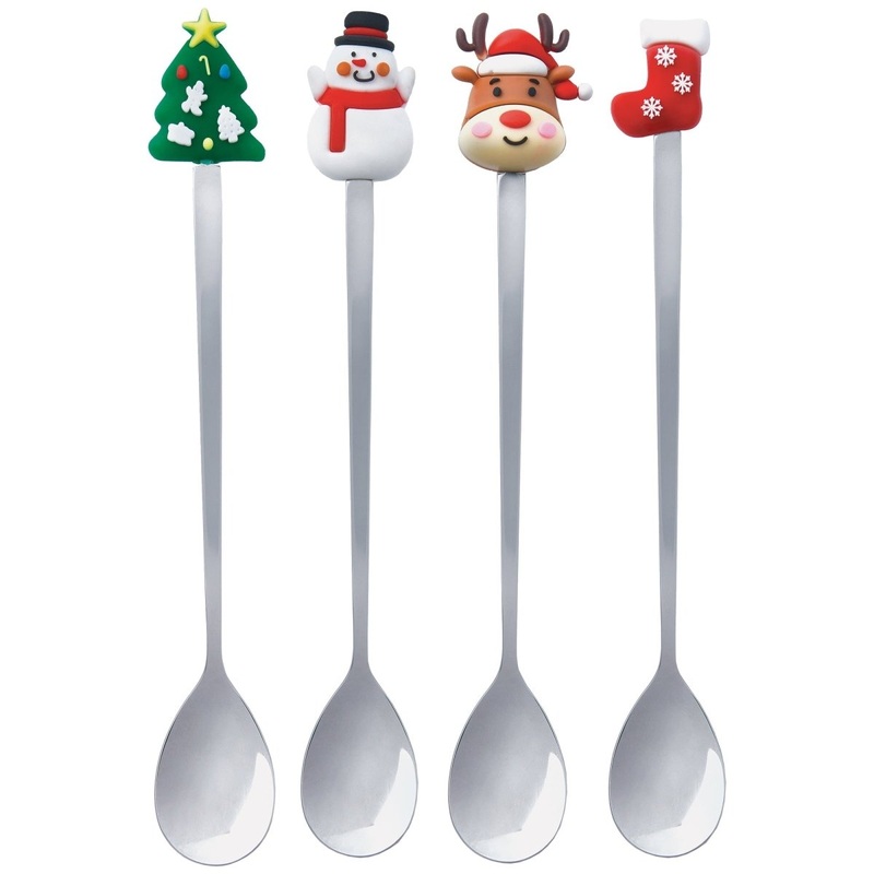 Cocoa Bar Christmas Metal Spoon, 4 Count