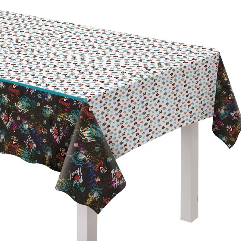 Disney Descendant 4 Birthday Rectangular Plastic Table Cover, 24 x 96 Inches, 1 Count