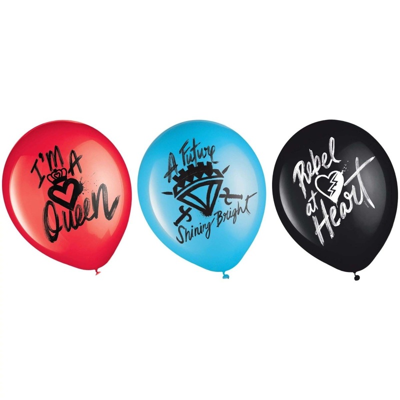 Disney Descendant 4 Printed Latex Balloons, 12 Inches, 6 Count