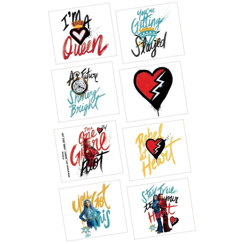 Disney Descendant 4 Temporary Tattoos, 8 Count