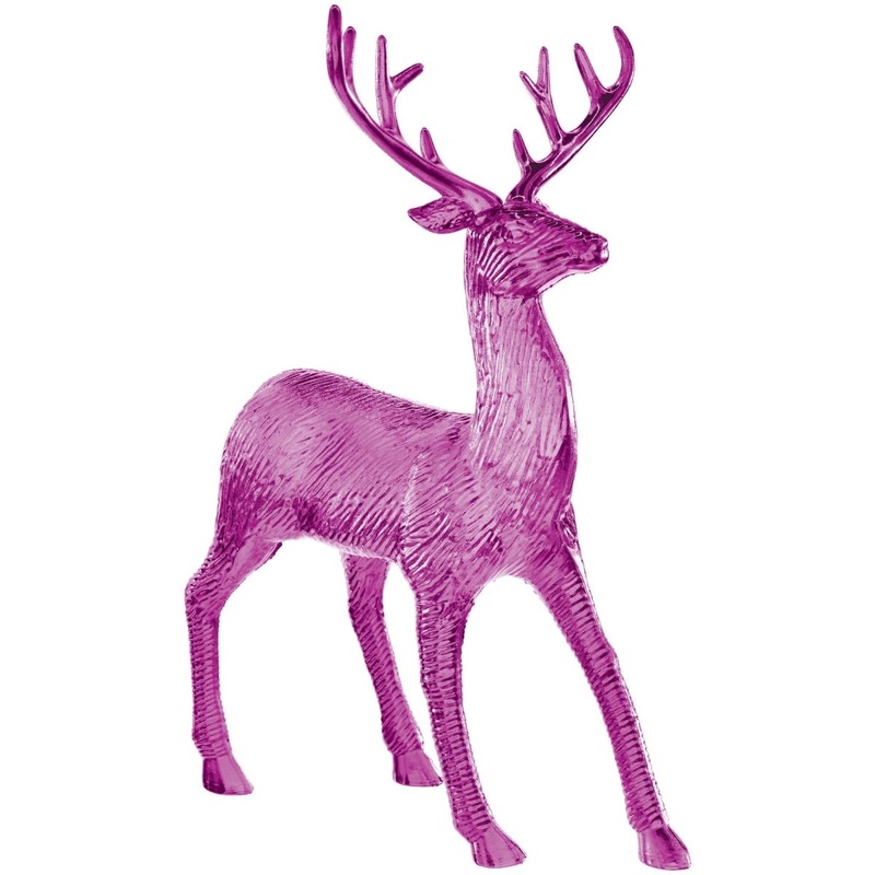 Electroplated Pink Reindeer, 12 Inches, 1 Count
