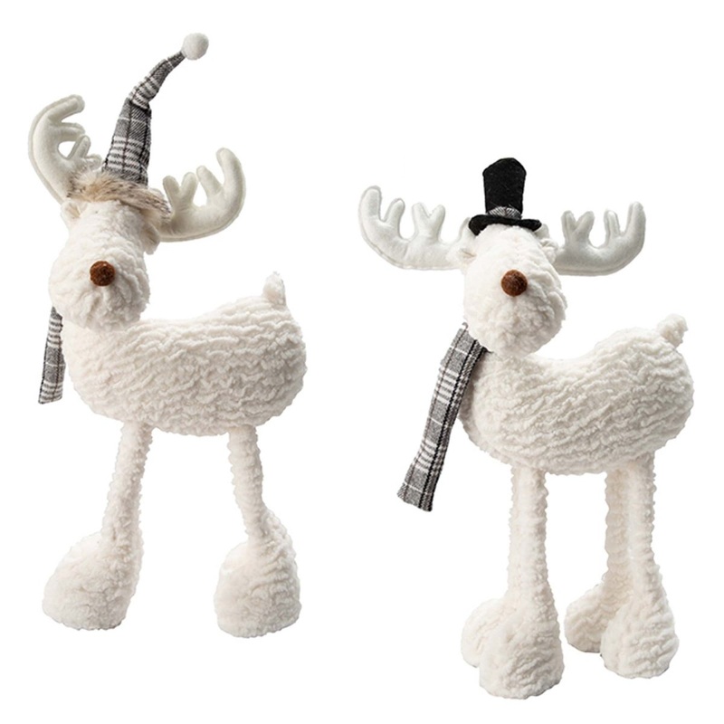 Fabric Plush Standing Reindeer, 10 x 20 Inches, Assortment, 1 Count