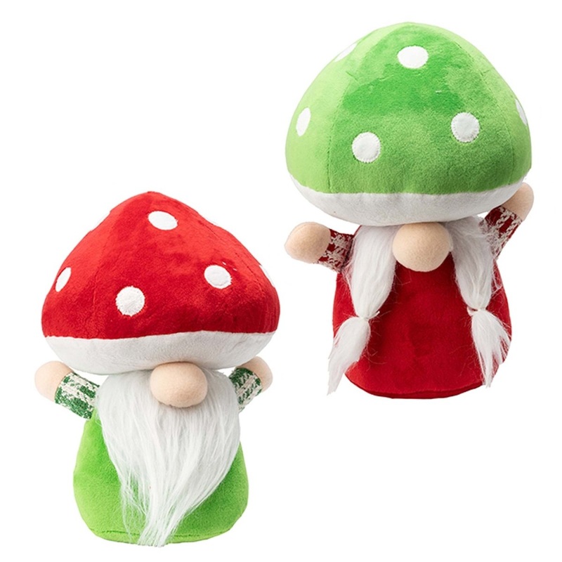 Fabric Standing Mushroom Gnome, 10 Inches, Assortment, 1 Count