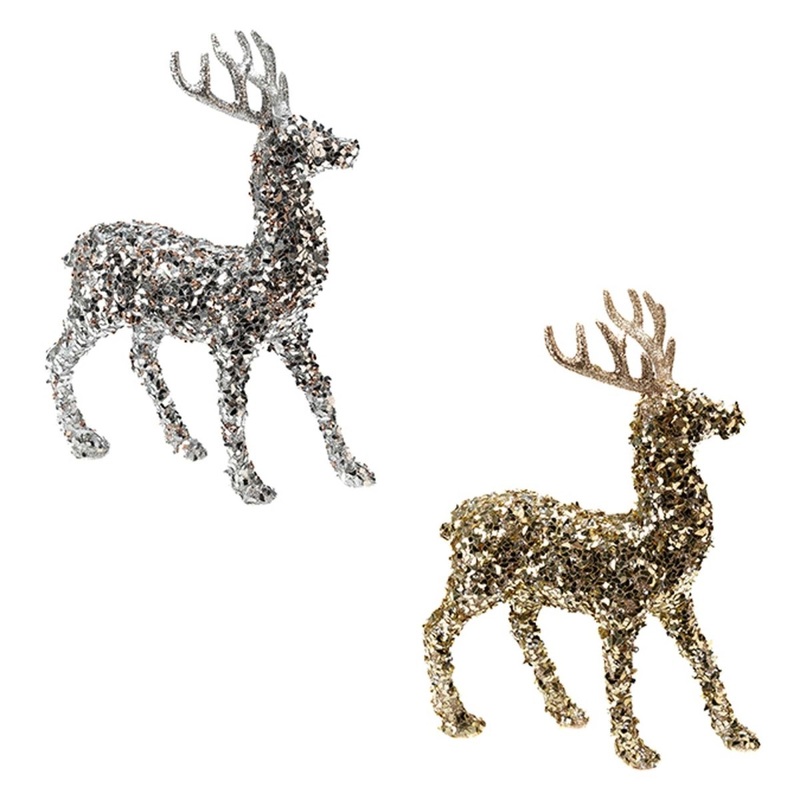 Foam Glittered Standing Reindeer, 12 Inches, Assortment, 1 Count