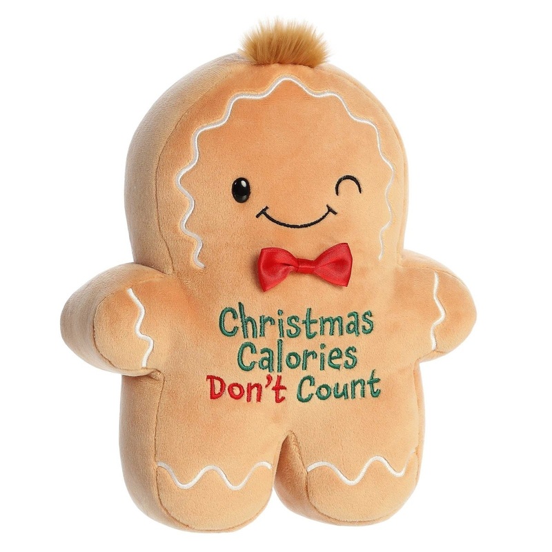Gingerbread "Christmas Calories Don't Count" Christmas Plush, 10 Inches, 1 Count