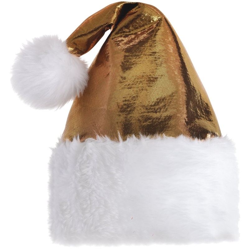 Gold Deluxe Santa Hat for Adults
