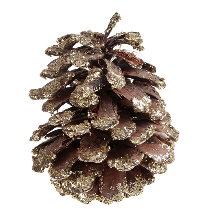 Gold Pine Cones, 1.5 x 2 Inches, 12 Count