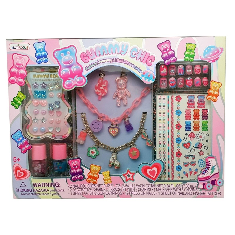 Gummy Chic Fashion Jewelry and Nail Accessories, 20 Count