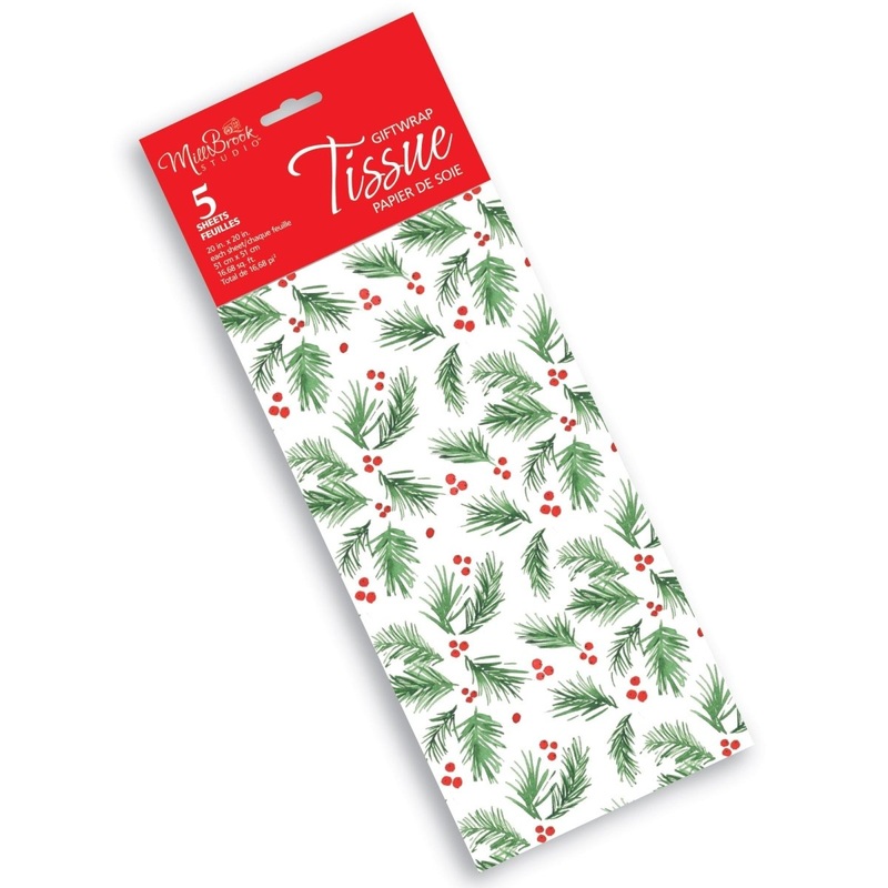 Holly Berry Giftwrap Tissue Paper, 20 x 20 Inches, 5 Count