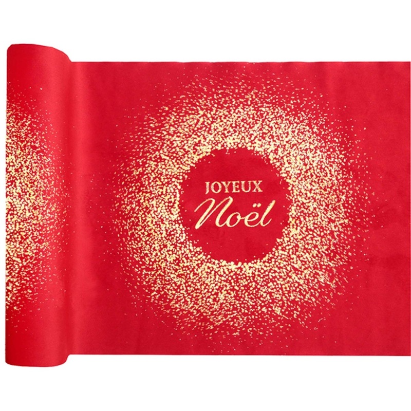 Nol Scintillant Table Runner, Red and Gold, 196 Inches, 1 Count