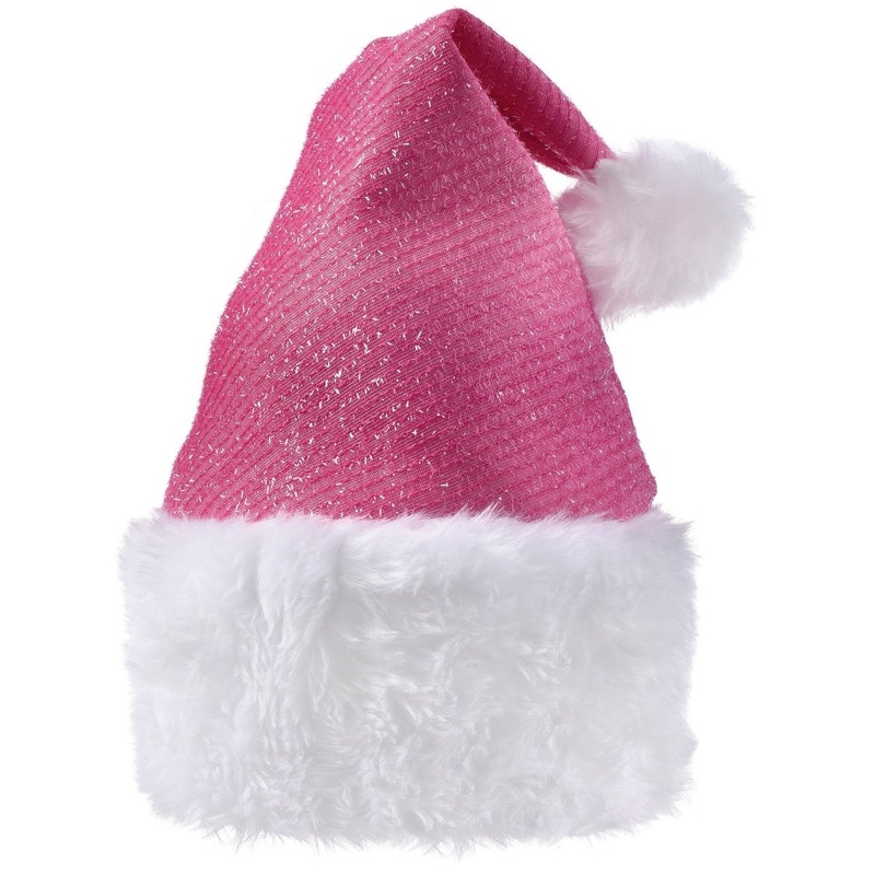 Pink Deluxe Santa Hat for Adults