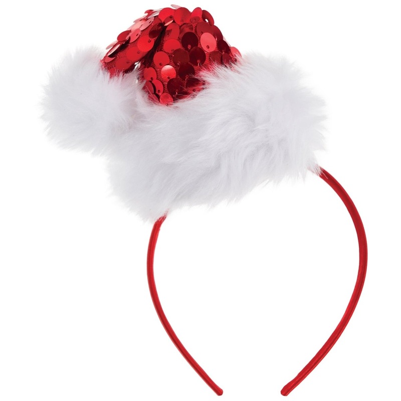Red Sequined Santa Headband, 1 Count
