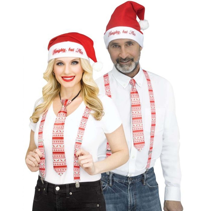 Red Suspender Set "Naughty but Nice" for Adults