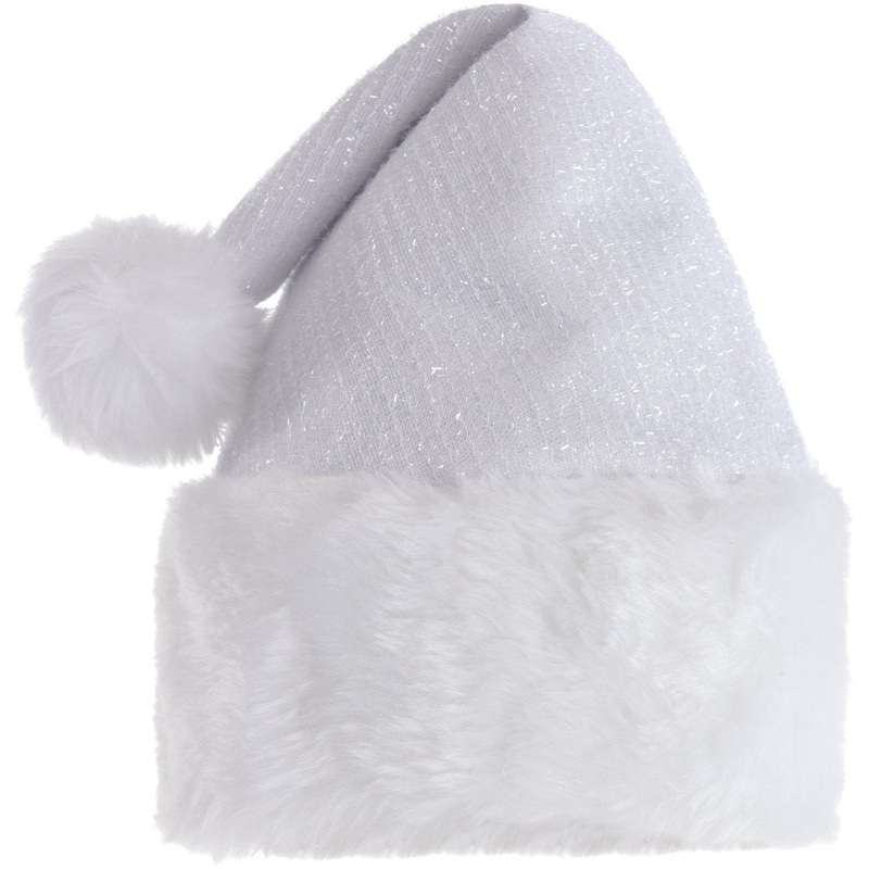 White Deluxe Santa Hat for Adults