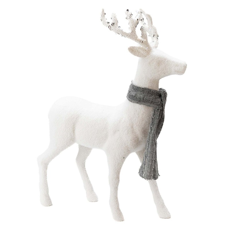 White Foam Standing Reindeer, 18 Inches, 1 Count