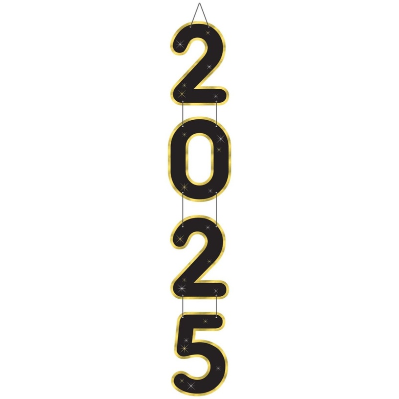 2025 New Year's Eve Jumbo Hanging Decoration, 59.25 x 10 Inches, 1 Count