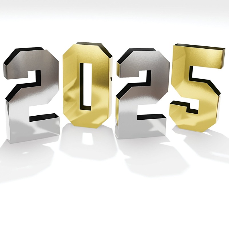 2025 New Year's Eve Table Centerpiece, 8 x 4.75 Inches, 4 Count