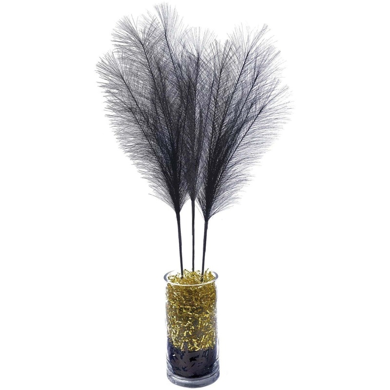 Black Cloth Feather, 3 Count