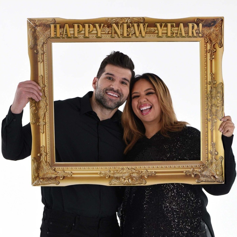 Happy New Year Giant Photo Frame Prop, 35 x 30 Inches, 1 Count