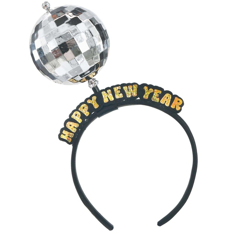 Happy New Year Spinning Disco Ball Headband, 1 Count