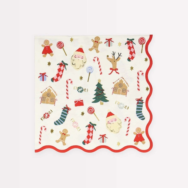 Jolly Christmas Large Lunch Napkins, 16 Count