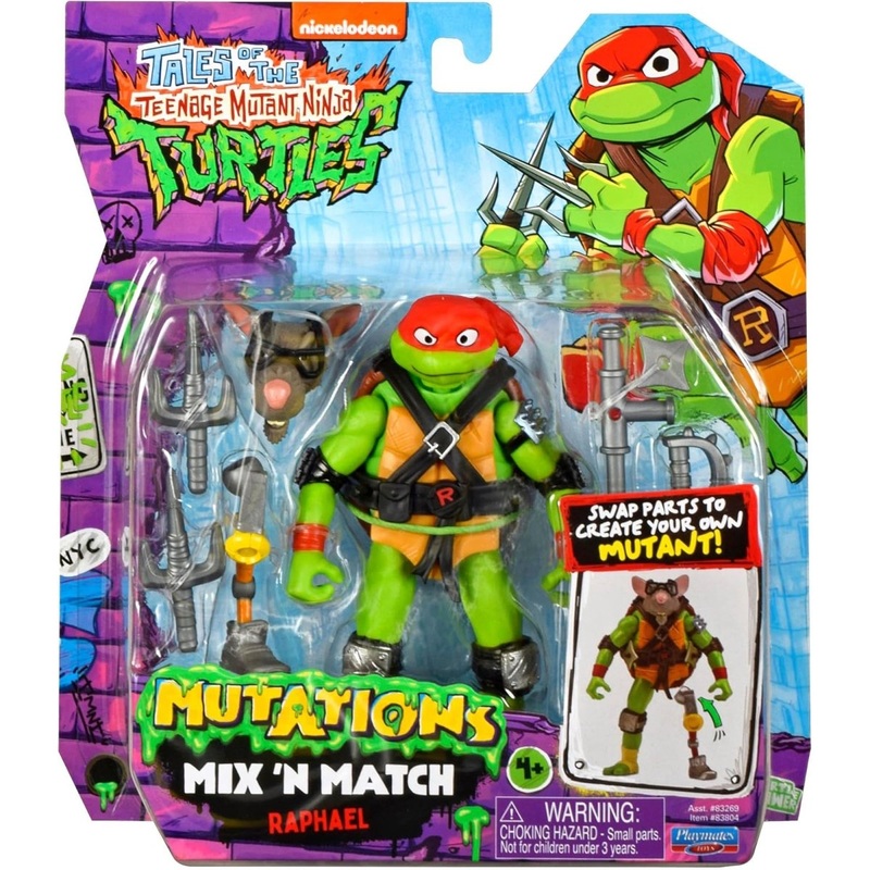 Mix 'N Match Raphael Action Figure, Teenage Mutant Ninja Turtles, 1Count