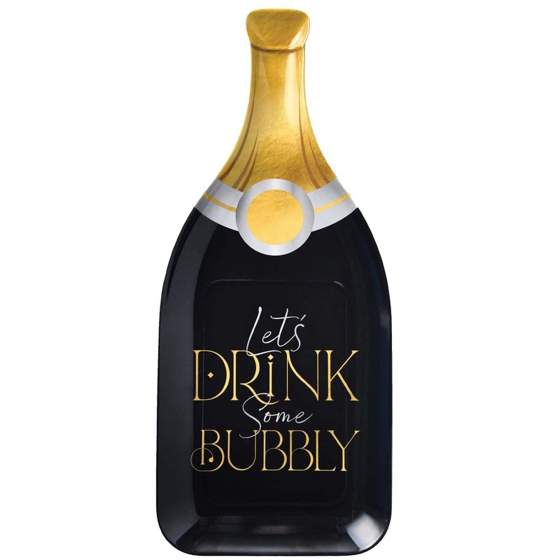 New Year "Let's Drink Some Bubbly" Melamine Tray, 20 Inches, 1 Count
