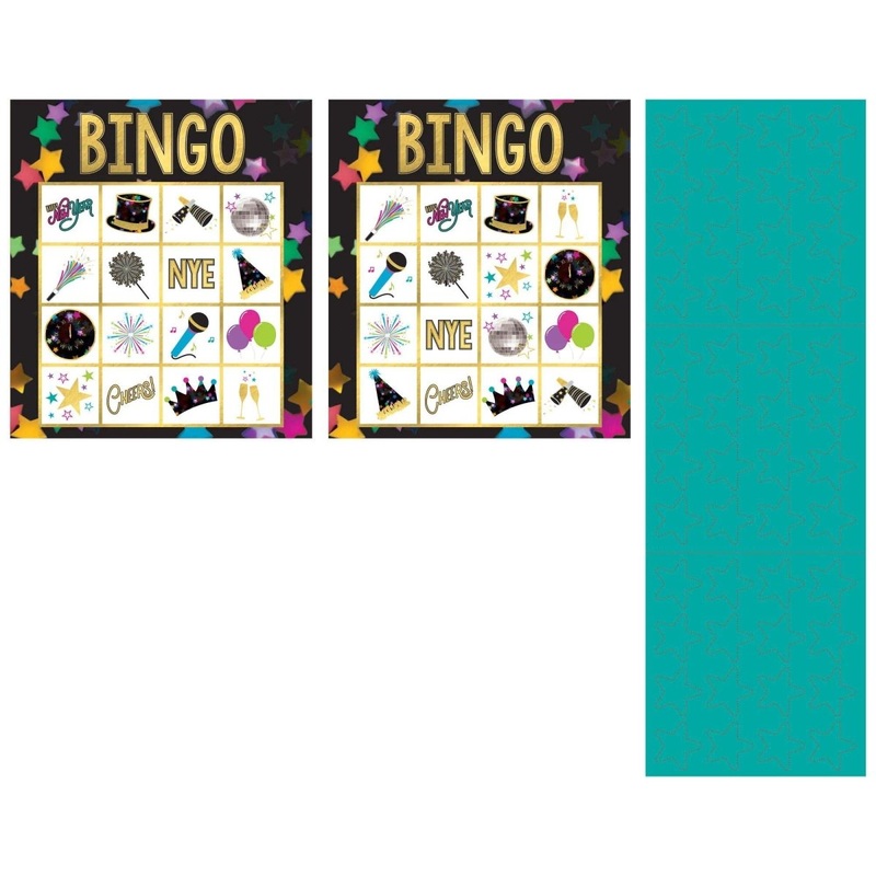 New Year's Eve Bingo Game, 7 x 6.25 Inches, 16 Count