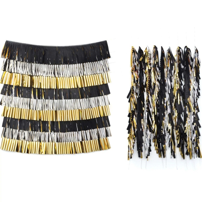 New Year's Eve Foil Fringe Backdrop, 48 x 9.5 Inches, 1 Count