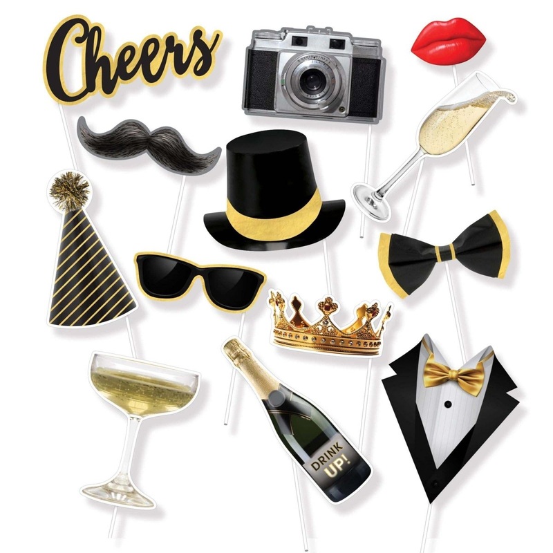 New Year's Eve Photo Props, 13 Count