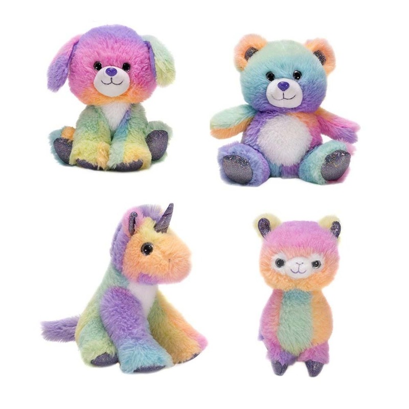 Pastel Rainbow Animal Plush, 6 Inches, Assortment, 1 Count