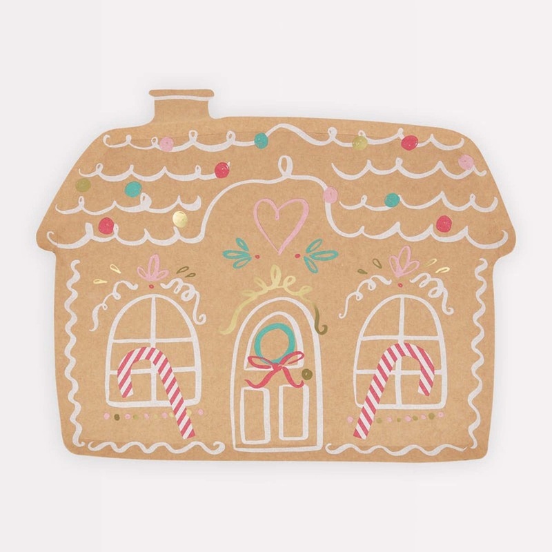 Sweet Gingerbread Large Lunch Paper Plates, 9 Inches, 8 Count