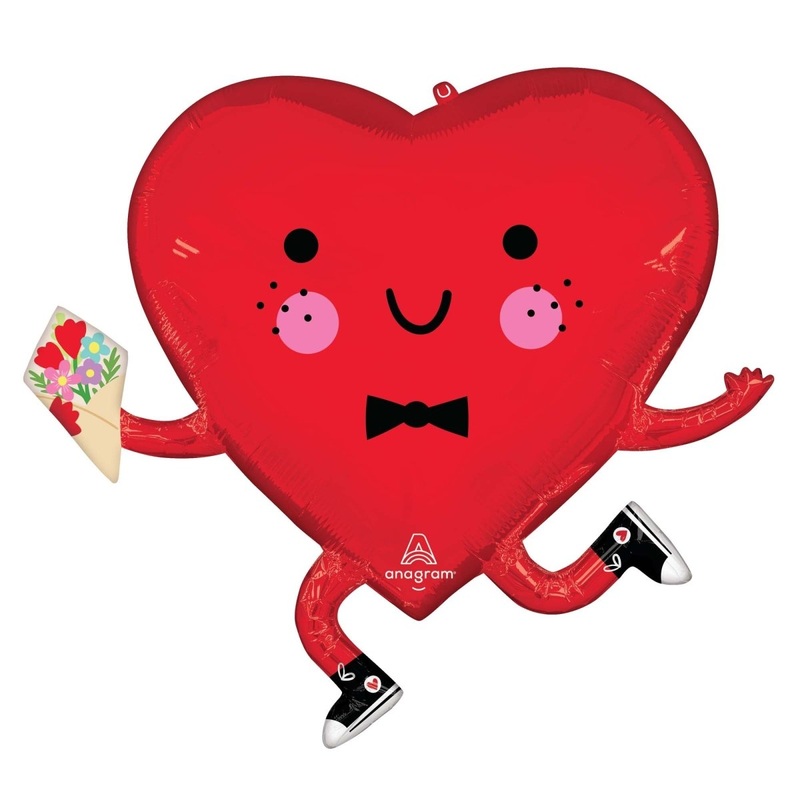 Valentine's Day Happy Heart Guy Supershape Balloon, 26 Inches, 1 Count