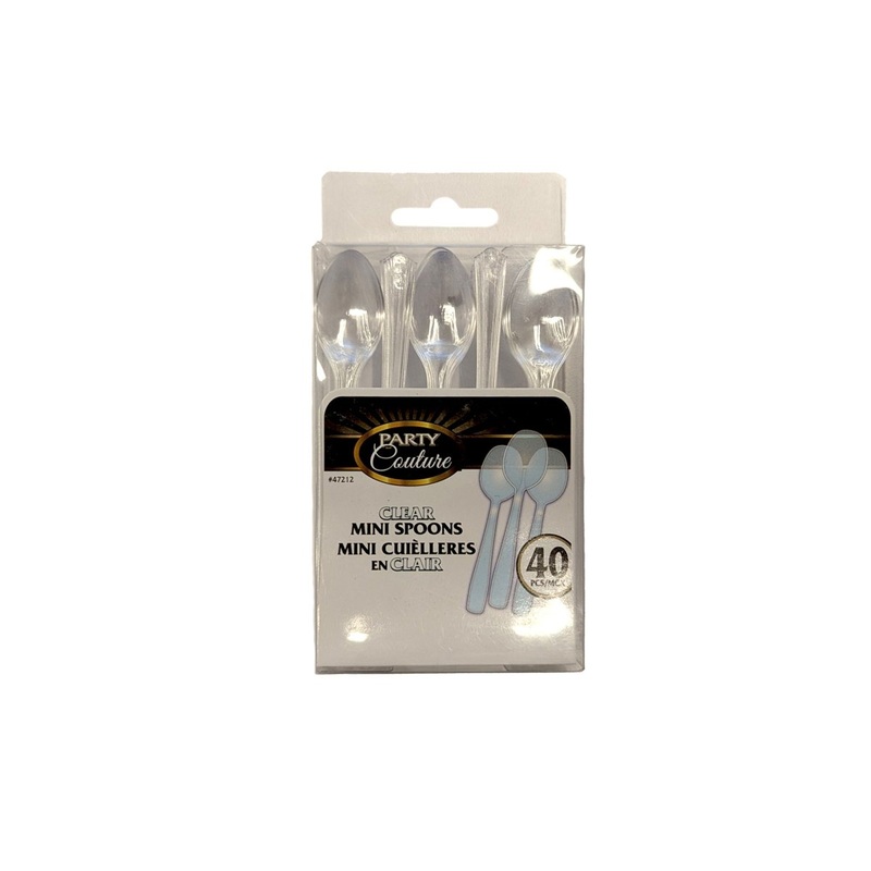 Clear Premium Quality Mini Spoons, 40 Count