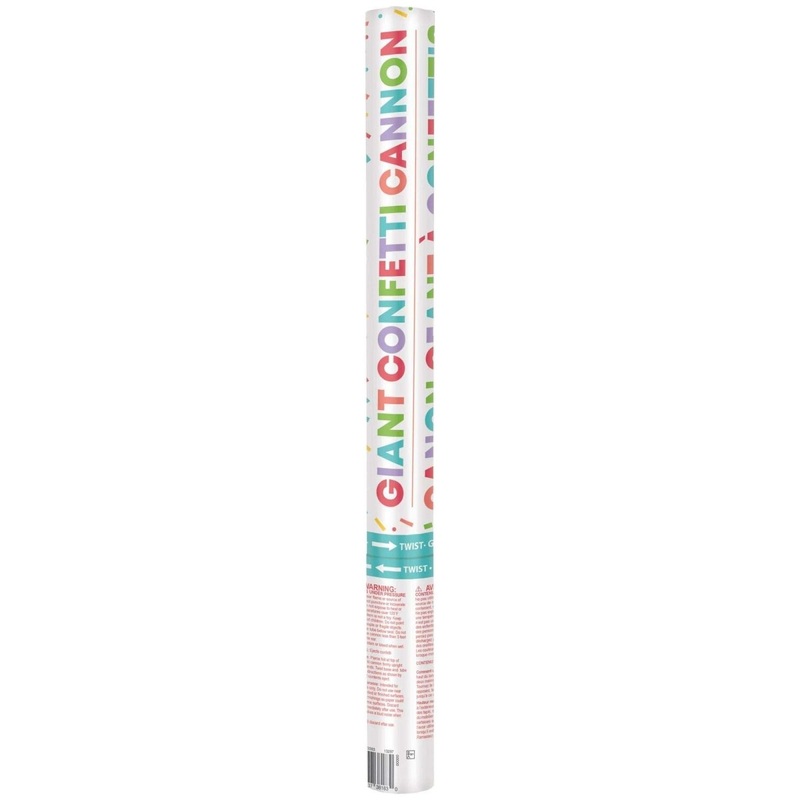 Giant Confetti Cannon, Rainbow, 1 Count