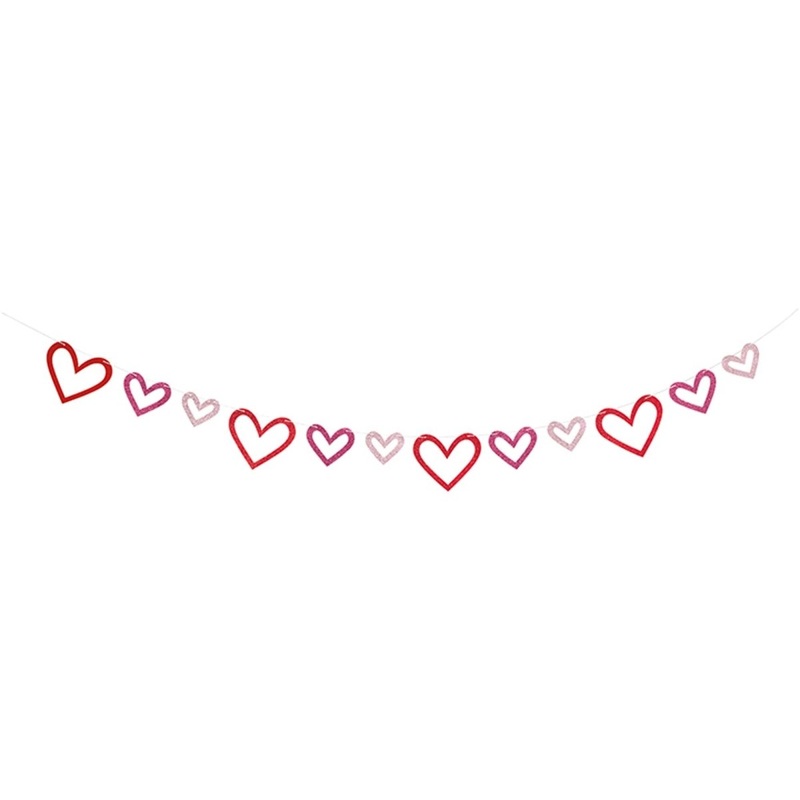 Glitter Heart Banner, 96 Inches, 1 Count