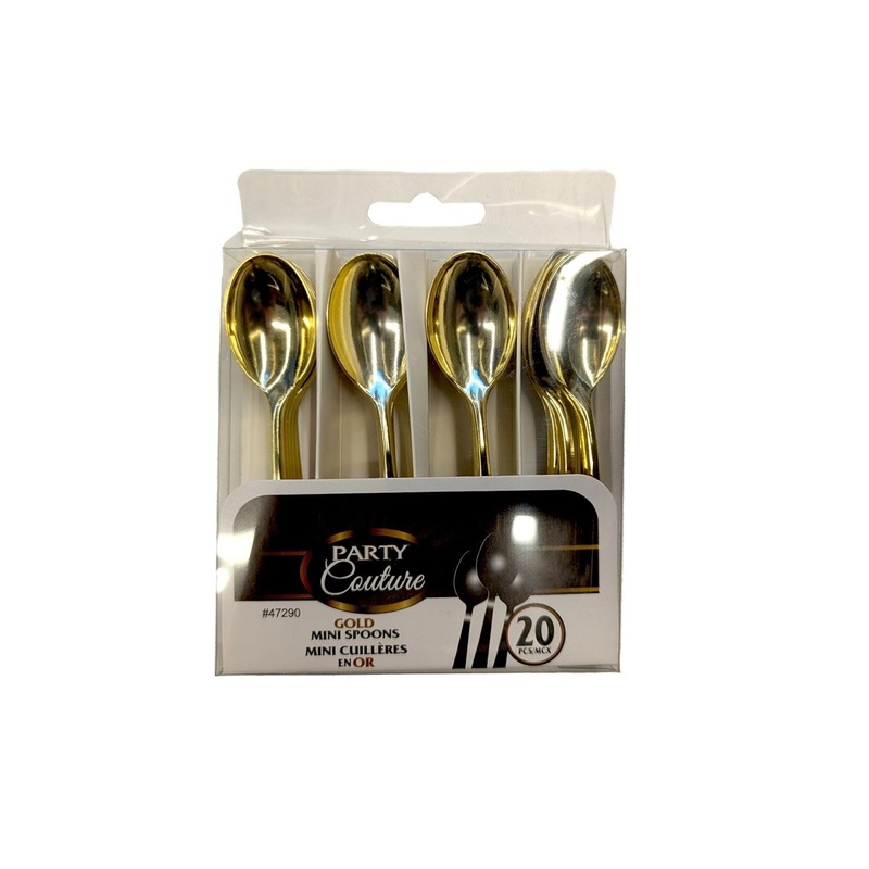 Gold Premium Quality Mini Spoons, 20 Count