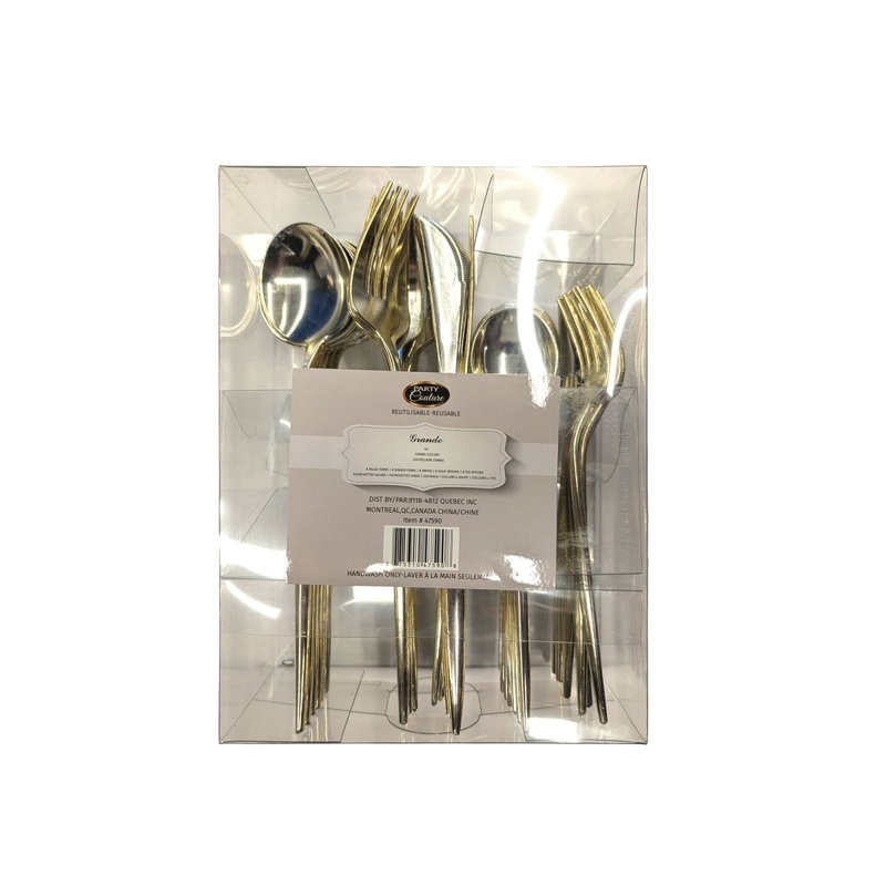 Gold Premium Quality Plastic Assorted Cutlery, 40 Count
