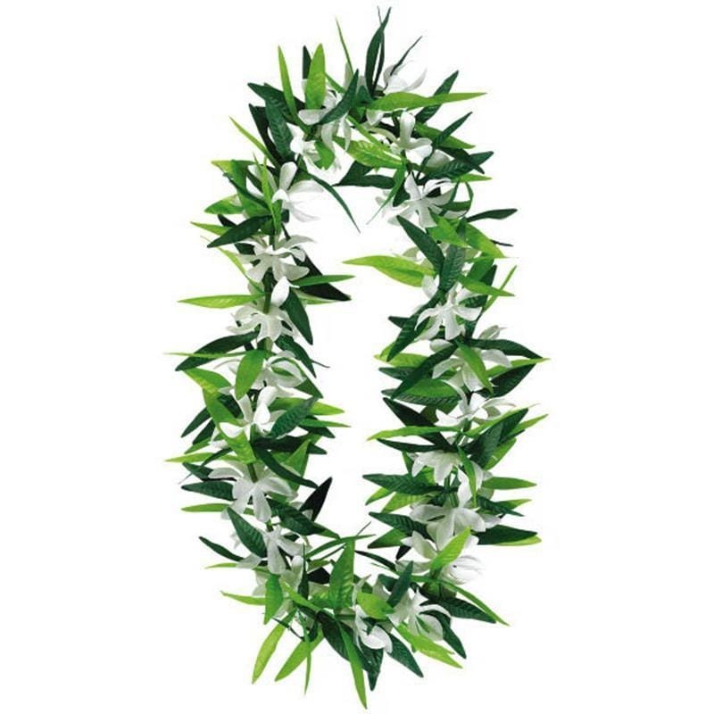 Green Leaf Lei Necklace, 40 Inches
