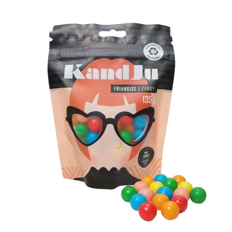 KandJu Mini Bubble Gums Bag, 135g, 1 Count