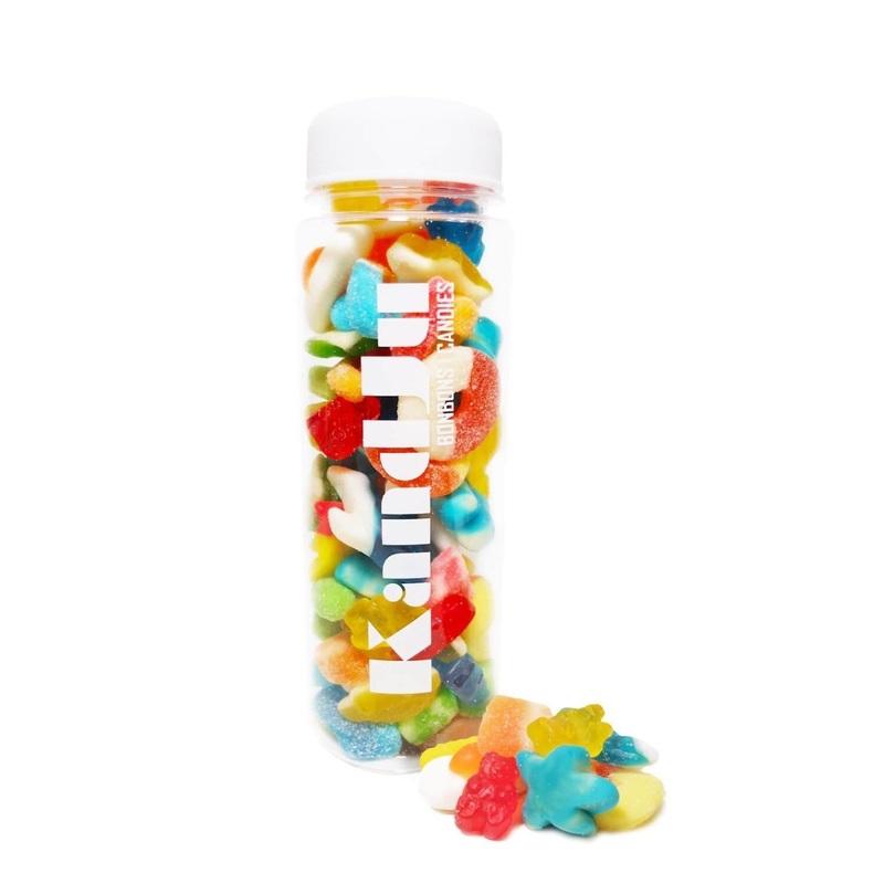 KandJu Regular Mix Candy White Bottle, 375g, 1 Count