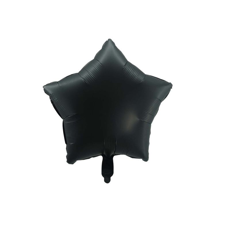 Satin Luxe Black Star Shaped Foil Balloon, 18 Inches, 1 Count