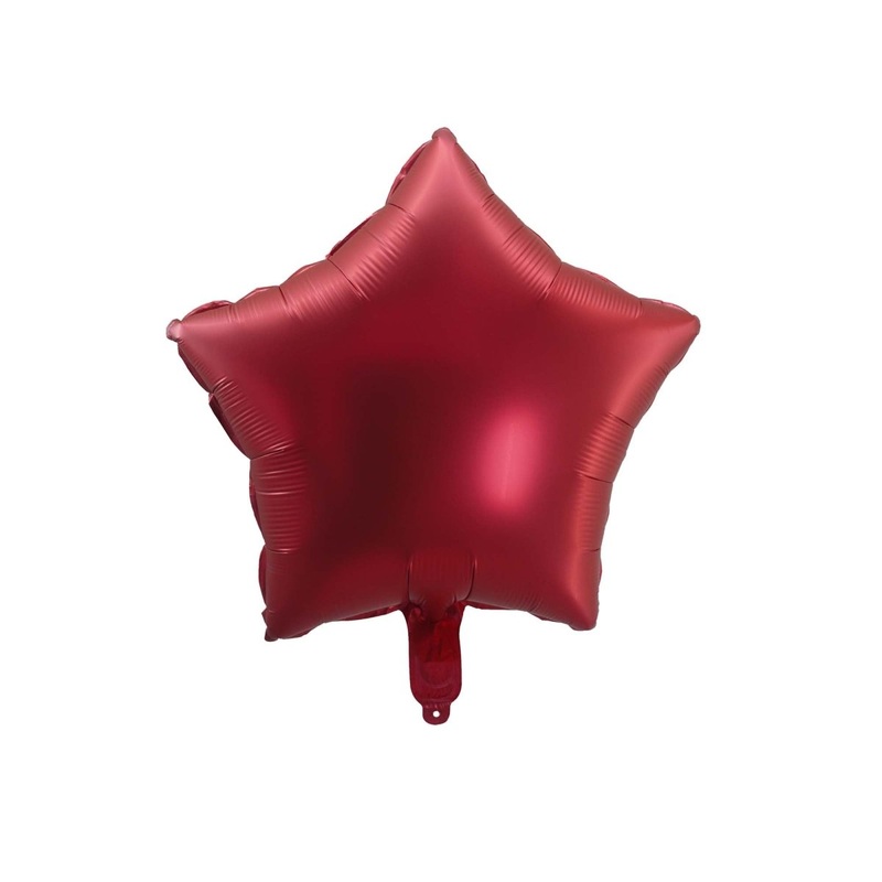 Satin Luxe Red Star Shaped Foil Balloon, 18 Inches, 1 Count