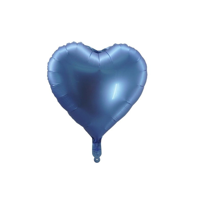 Satin Luxe Royal Blue Heart Shaped Foil Balloon, 18 Inches, 1 Count