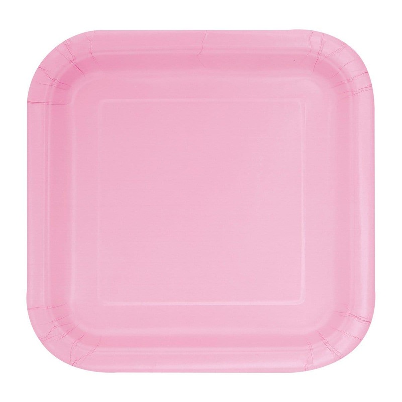 Square Plates - Lovely Pink 7 in. 16/pkg