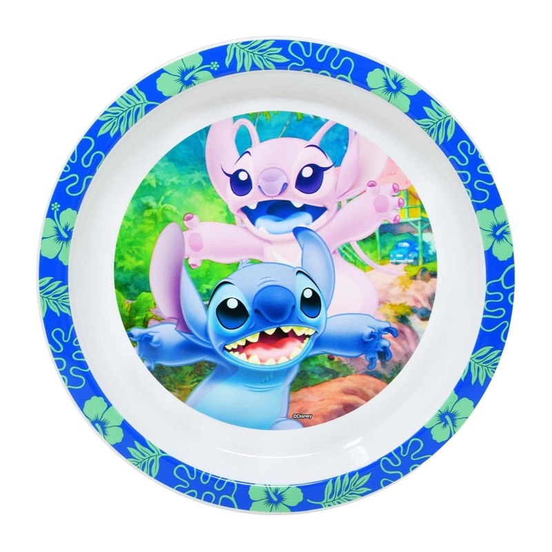 Stitch and Angel Round Plastic Plate, Disney, 8 Inches, 1 Count