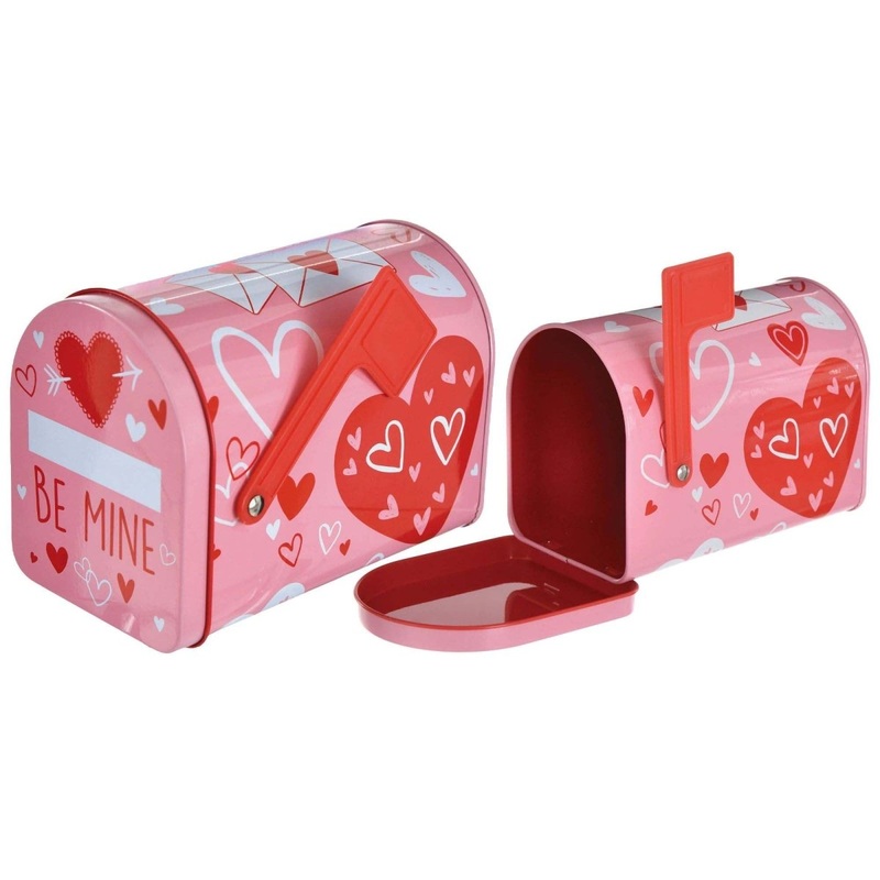Valentine's Day Tin Mailbox, 1 Count