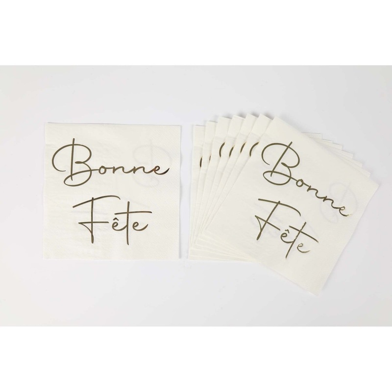 White "Bonne Fte" Large Lunch Napkins, 16 Count