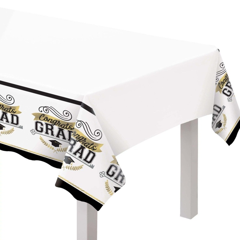 Achievement's Key Rectangular Plastic Table Cover, 58 x 84 Inches, 3 Count
