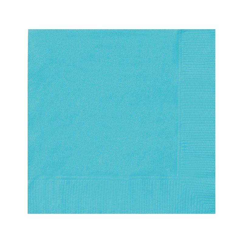 Caribbean Blue Small Beverage Napkins, 20 Count